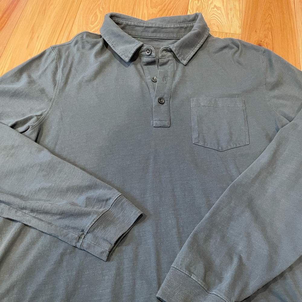 L.L. Bean Men's Long Sleeve Polo Shirt - Green